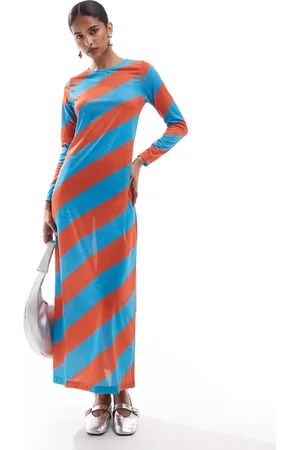 SCALPERS – Jersey-Kleid aus Lurex in gestreiftem