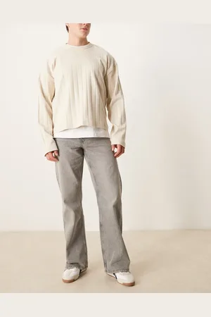 ASOS – Weite Schlagjeans in grauer Vintage-Waschung