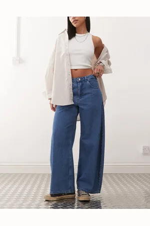Reclaimed – Denim-Jeans in mittelblauer Waschung mit Barrel-Fit-Schnitt