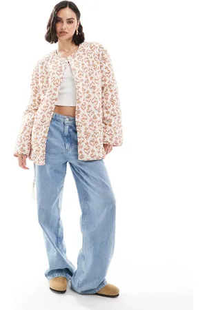 SCALPERS – Steppjacke in neutralen Farben mit Indie-Print