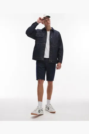Topman – Gerade geschnittene Jeans-Shorts in Raw-Waschung