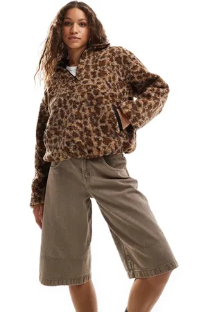 Daisy Street – Kurze Teddy-Jacke mit Leopardenmuster