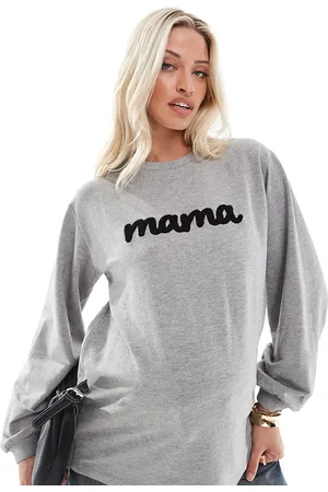 Mama;licious Mamalicious Maternity – Still-Sweatshirt in meliertem mit „Mama“-Logoapplikation