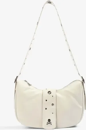 SCALPERS – NY – Midi-Beuteltasche in Ecru mit Ösendetails