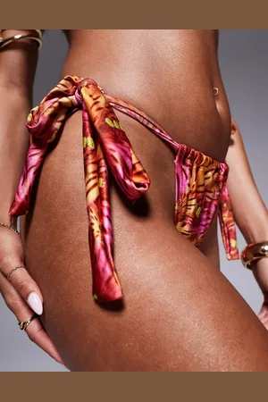 Candypants – Seitlich gebundene Bikinihose mit abstraktem mehrfarbigem Muster