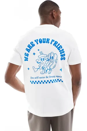 Farah – Limscott – T-Shirt in mit Pizza-Print auf Brust und Rücken