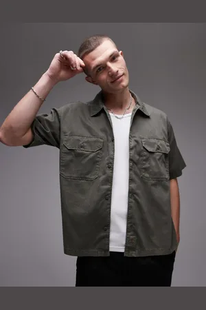 Dickies – Unionville – Boxy Fit Work-Hemd in Khakigrün