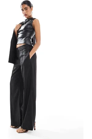 Pieces® – Weit geschnittene Hose in mit glitzernden Nadelstreifen, Kombiteil