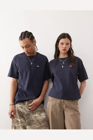 Vans – Oversize-T-Shirt in dunklem mit Logo auf der linken Brust