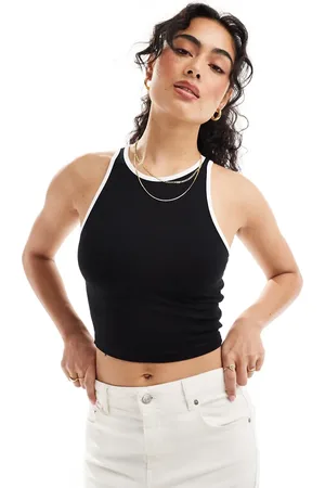 Miss Selfridge – Kurzes Oberteil in mit Zierstreifen und Ringerrücken