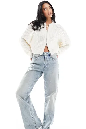 Stradivarius Petite – Dad-Jeans in dunkler Vintage-Waschung mit weitem Schnitt