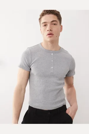 COLLUSION – Geripptes Henley-T-Shirt in