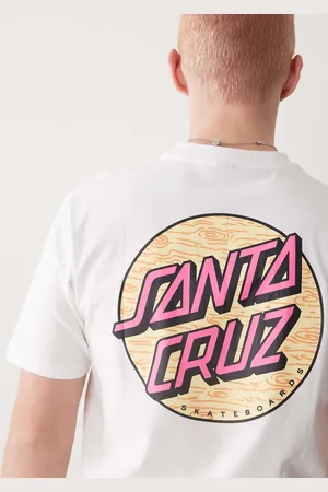 Santa Cruz – T-Shirt in Blau mit Punkt-Logo am Rücken