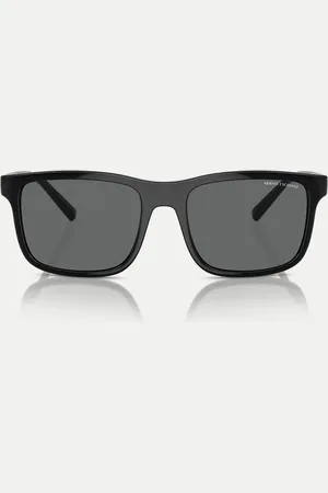 Armani Exchange – Ax4145s – Rechteckige Sonnenbrille in glänzendem mit grauen Gläsern