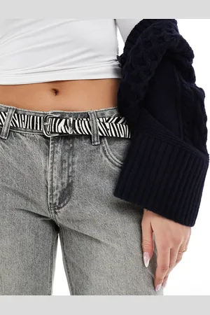 ASOS – Taillen- und Hüftgürtel aus Leder mit Zebramuster