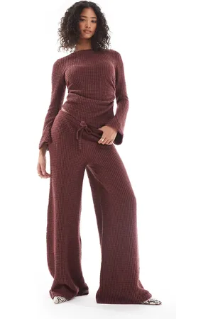 ASOS – Hose aus superweichem Stoff in mit Blasenstruktur und weitem Bein, Kombiteil