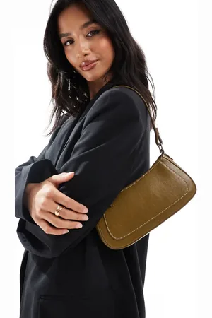 Pull&Bear – Schultertasche in Olivgrün