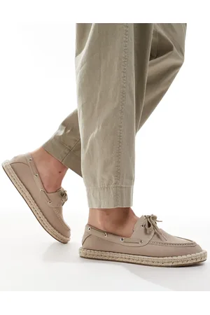 ASOS – Bootsschuh-Espadrilles in Steinbeige