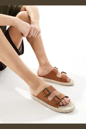 ASOS – Espadrilles-Sandalen in Hellbraun mit zwei Riemen