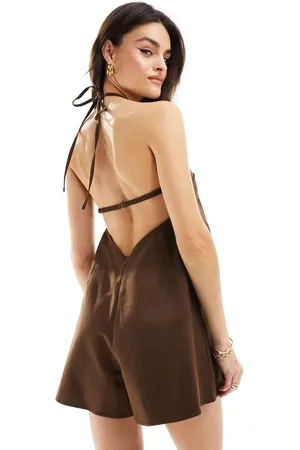 ASOS – Neckholder-Playsuit in mit Rückenriemen
