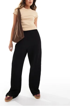 JJXX – Schwarze Hose mit Knitterstruktur