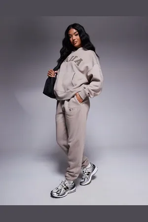 Kaiia – Jogginghose in Taupe mit Bündchen, Kombiteil