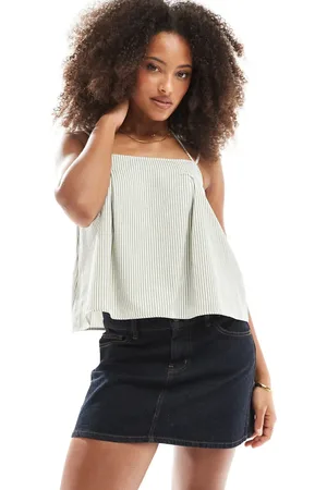 ASOS – Gestreiftes, voluminöses Camisole mit Bindedetail