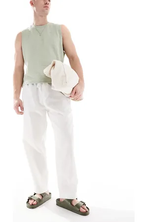 Pull&Bear – Hose aus Leinenmix in