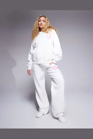 Kaiia – Love – Jogginghose in mit Herzmotiv, breitem Bund und Logo, Kombiteil