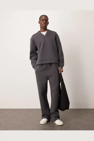 ASOS – Weit geschnittene Jogginghose aus schwerem Neopren-Stoff in mit Bundfalten