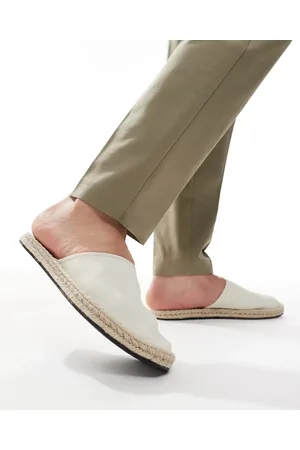 ASOS – Mules-Espadrilles in Weiß im Loafer-Look