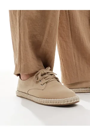 ASOS – Geschnürte Espadrilles in Steinbeige