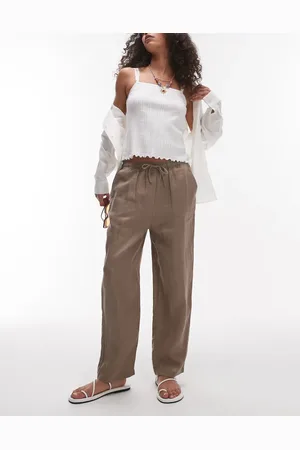 MANGO – Hose aus Leinen in mit geschnürter Taille