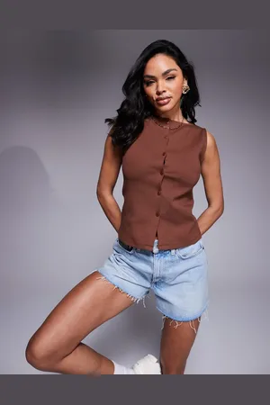 ASOS – Körperbetonte Interlock-Weste in mit Abnähern
