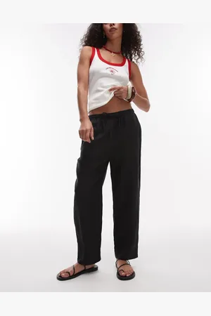 MANGO – Hose aus Leinen in mit geschnürter Taille