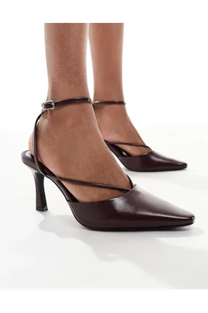 Pull&Bear – Spitze Pumps in Burgunderrot