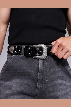 ASOS – Western-Gürtel aus Kroko-Kunstleder mit Nieten und Strassverzierungen