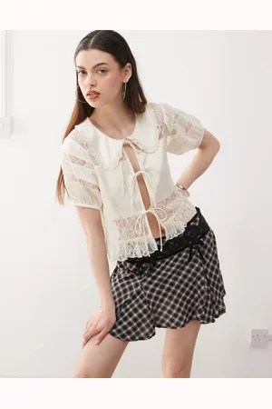 Reclaimed – Top im viktorianischen Stil mit Spitzeneinsätzen und Kragen