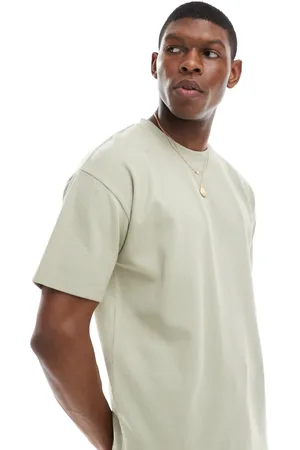 New Look – Oversize-T-Shirt in Steinbeige mit Waffelstruktur, Kombiteil