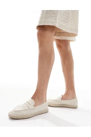 ASOS – Espadrilles aus Leinen in Beige mit Penny-Loafer-Design