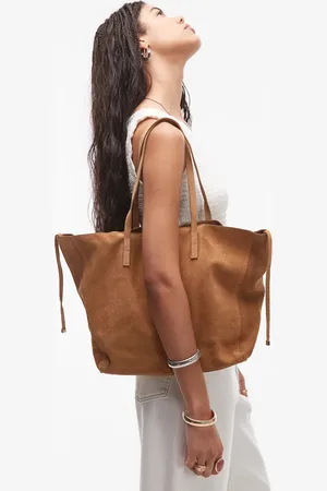 MANGO – Schultertasche aus Wildleder in