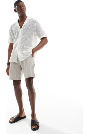 JJ – Leinen-Shorts in Beige