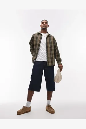 Topman – Mittellange Jeans-Jorts in halbverwaschenem