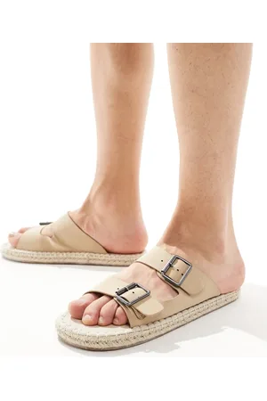 ASOS – Espadrilles-Sandalen in Steinbeige mit zwei Riemen
