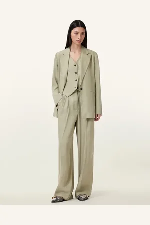 AllSaints – Averie – Tencel-Hose in Salbeigrün