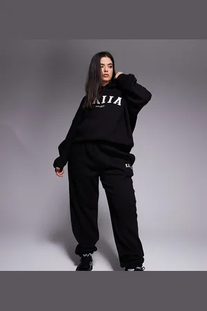 Kaiia Plus – Jogginghose in mit Bündchen und Logo-Stickerei, Kombiteil