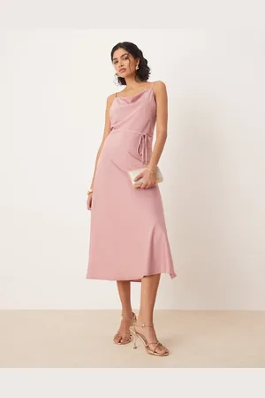 Y.A.S – Midi-Trägerkleid aus Satin in Lila