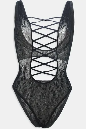 Ann Summers – Bria – Body in mit überkreuzter Schnürung vorne und offenem Schritt