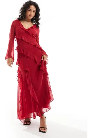 Forever New – Langärmliges, wadenlanges Kleid in