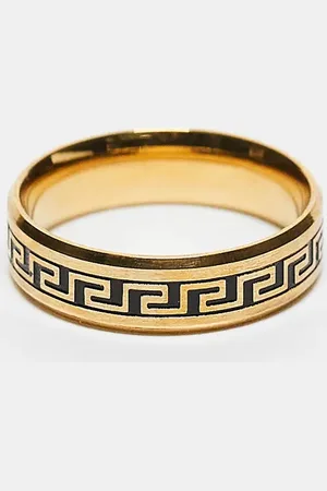 ASOS – Goldfarbener Ring aus wasserfestem Edelstahl mit wellenförmigem griechischem Design